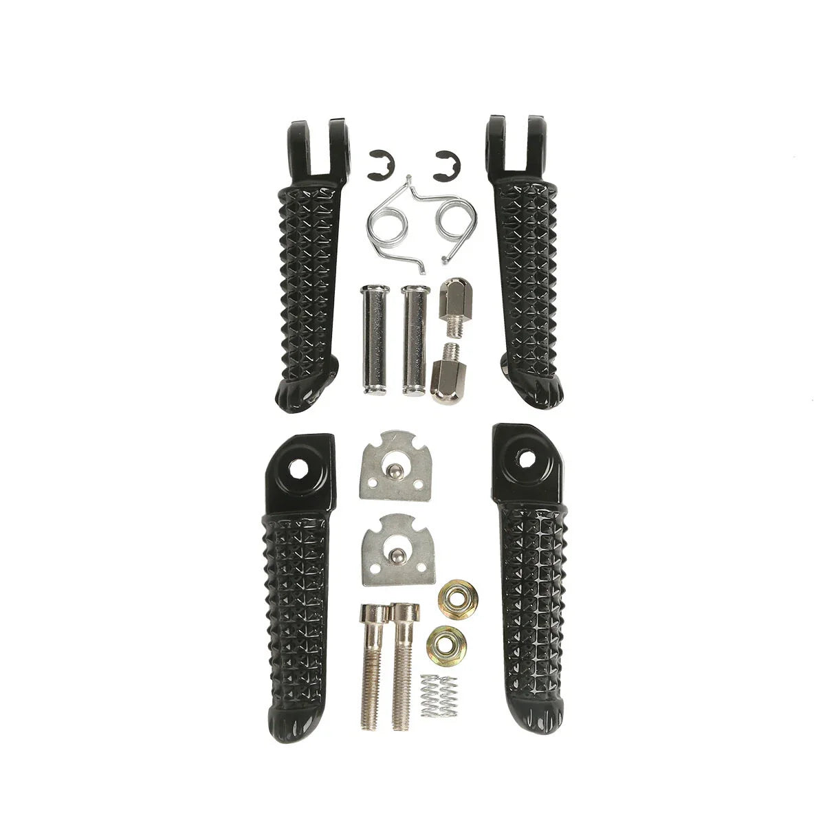 Black Driver Passenger Footpegs for Yamaha YZF R1 R6 (1998-2025) (2003-2020)