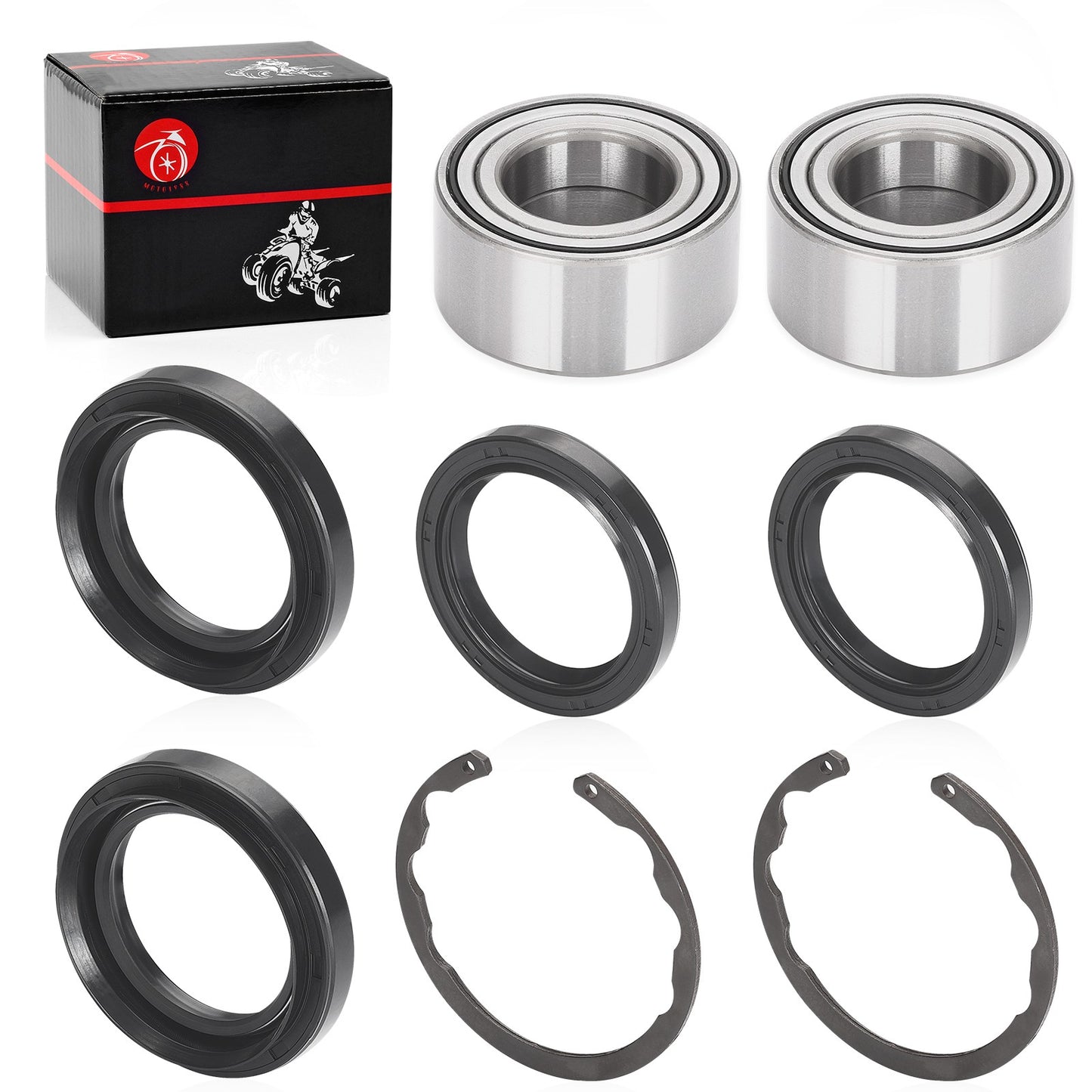 2Pcs Front Wheel Bearing & Seal Kit for Kawasaki Bayou Prairie (1990–2004)