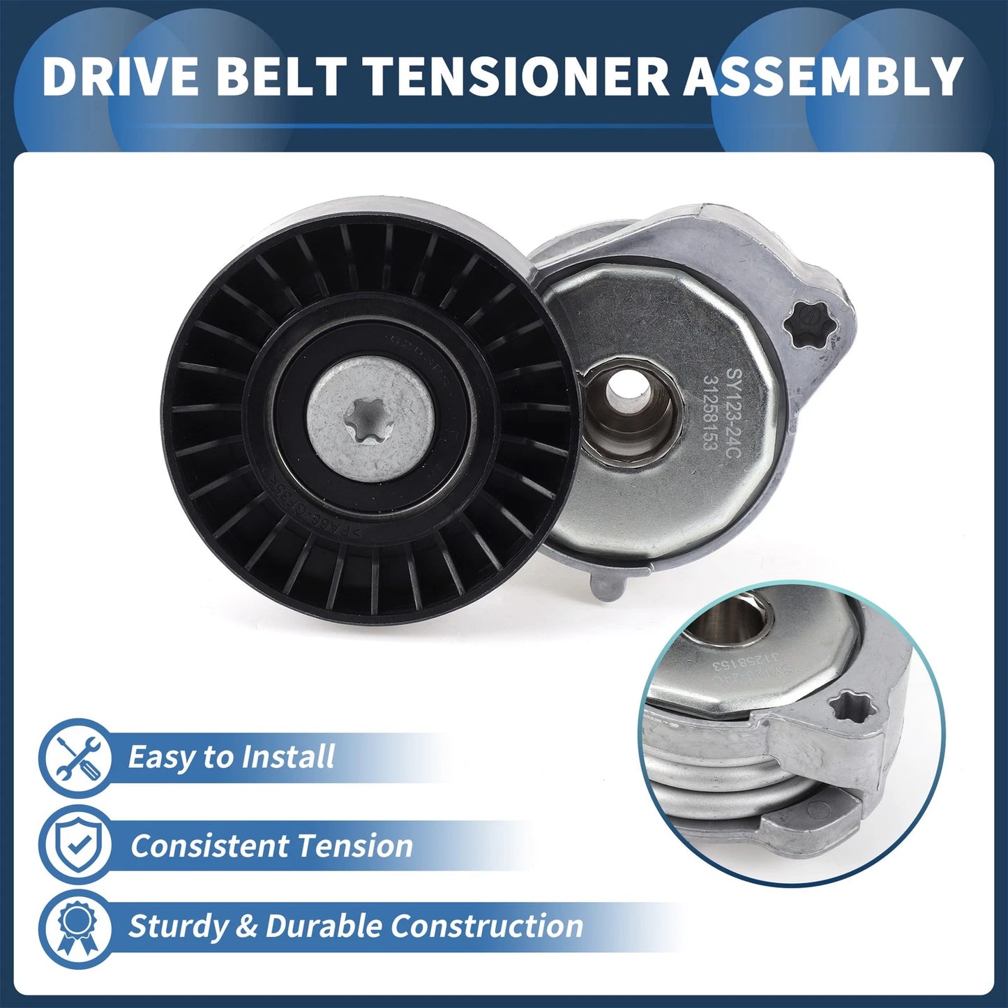 Belt Tensioner for Volvo S60 2.5L (2012–2016) No. 31258145 Metal