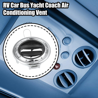 AC Air Condition Vent Outlet for RV Bus Boat Yacht Caravan (Black/Silver Tone)