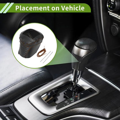 Gear Shift Knob Cover for Nissan Rogue (2021–2024) Black Carbon Fiber