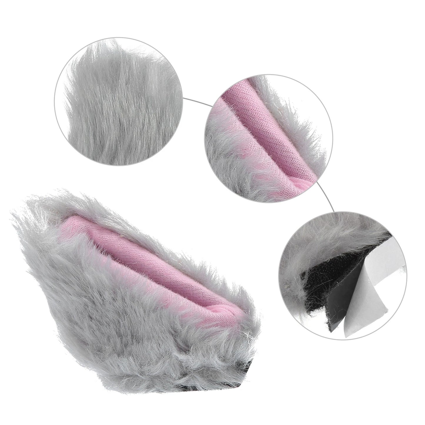 Plush Cat Ears Helmet Decor for Bicycle Motorcycle (1 Pair)