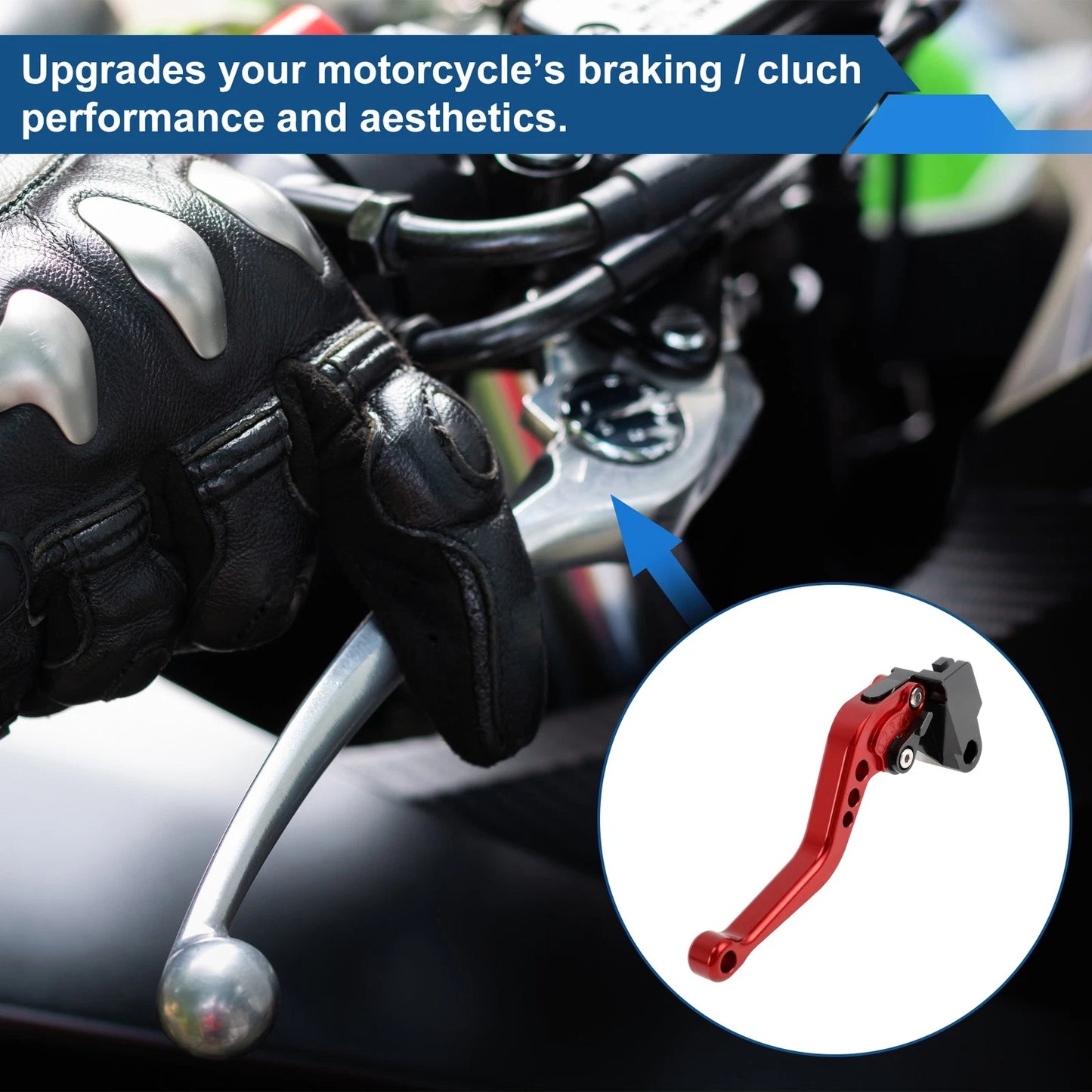 6 Position Adjustable Brake Clutch Leash for Kawasaki Z650 (2017–2023) Solid Red