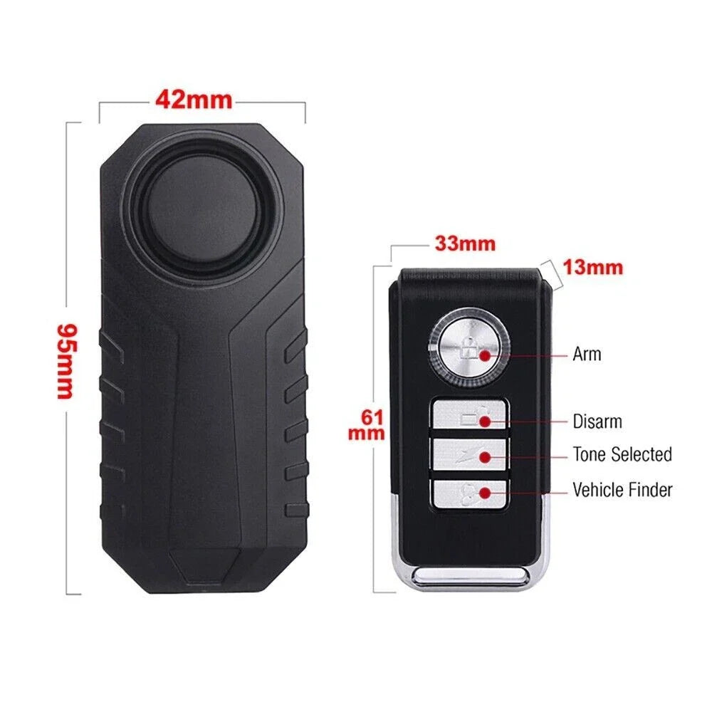 113dB Motorcycle Alarm Anti-Theft Vibration Security System with Remote
