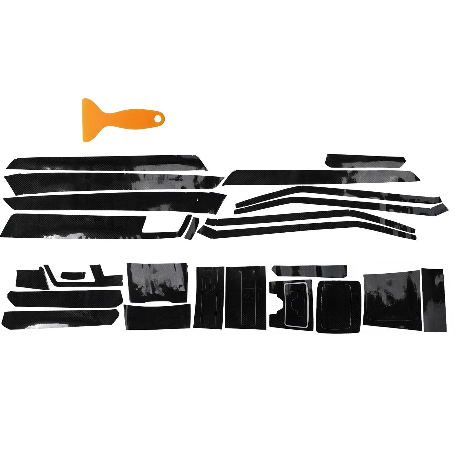 For-Class E W212 Carbon Fiber 5D Pattern Trim Decal for E-Class (2010–2016)