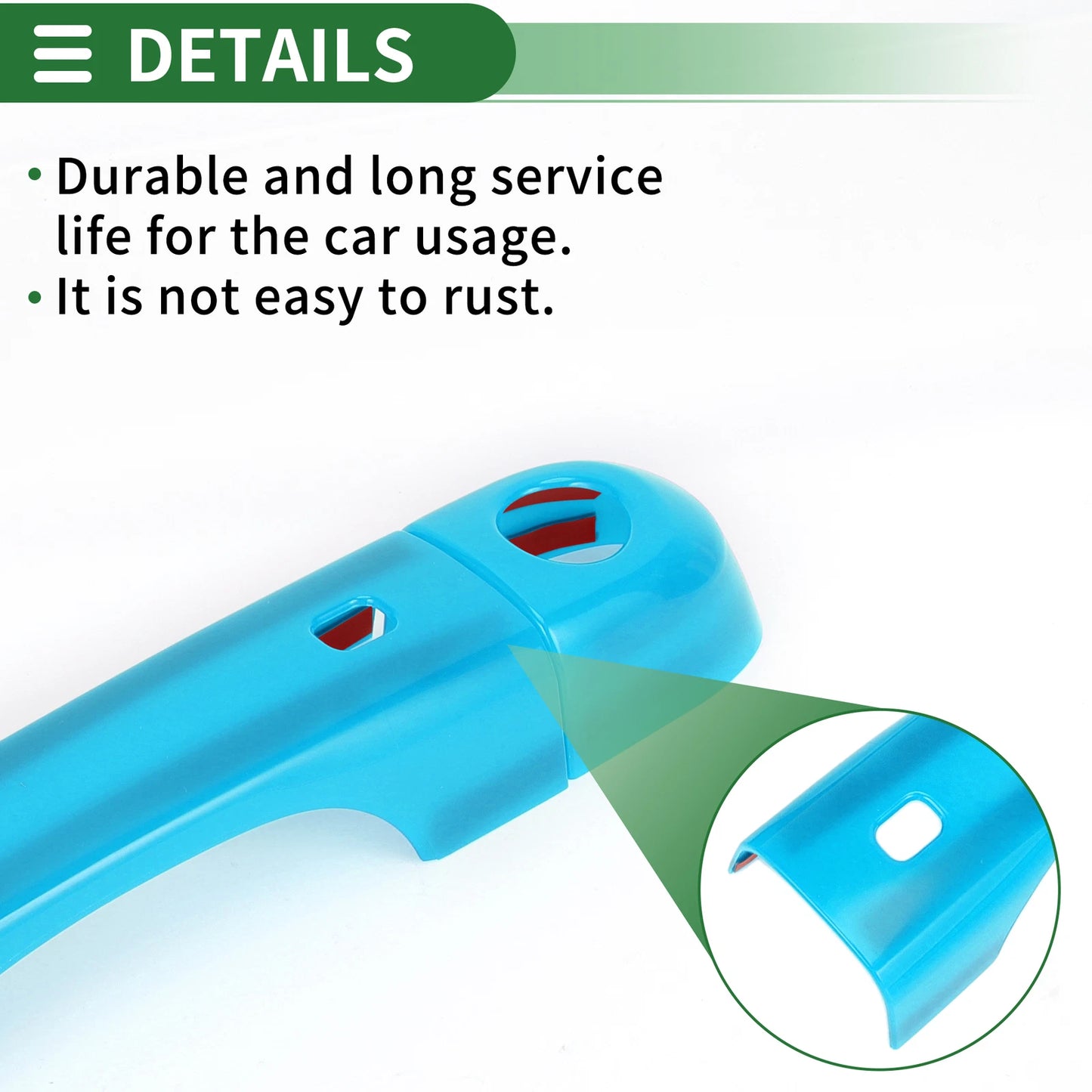 Set of 4 Exterior Door Handle Covers for Jeep Renegade (2015–2021) ABS Light Blue