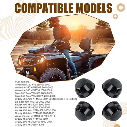 Set of 4 Wheel Center Caps for Yamaha Grizzly Bruin 350 Kodiak 400 450