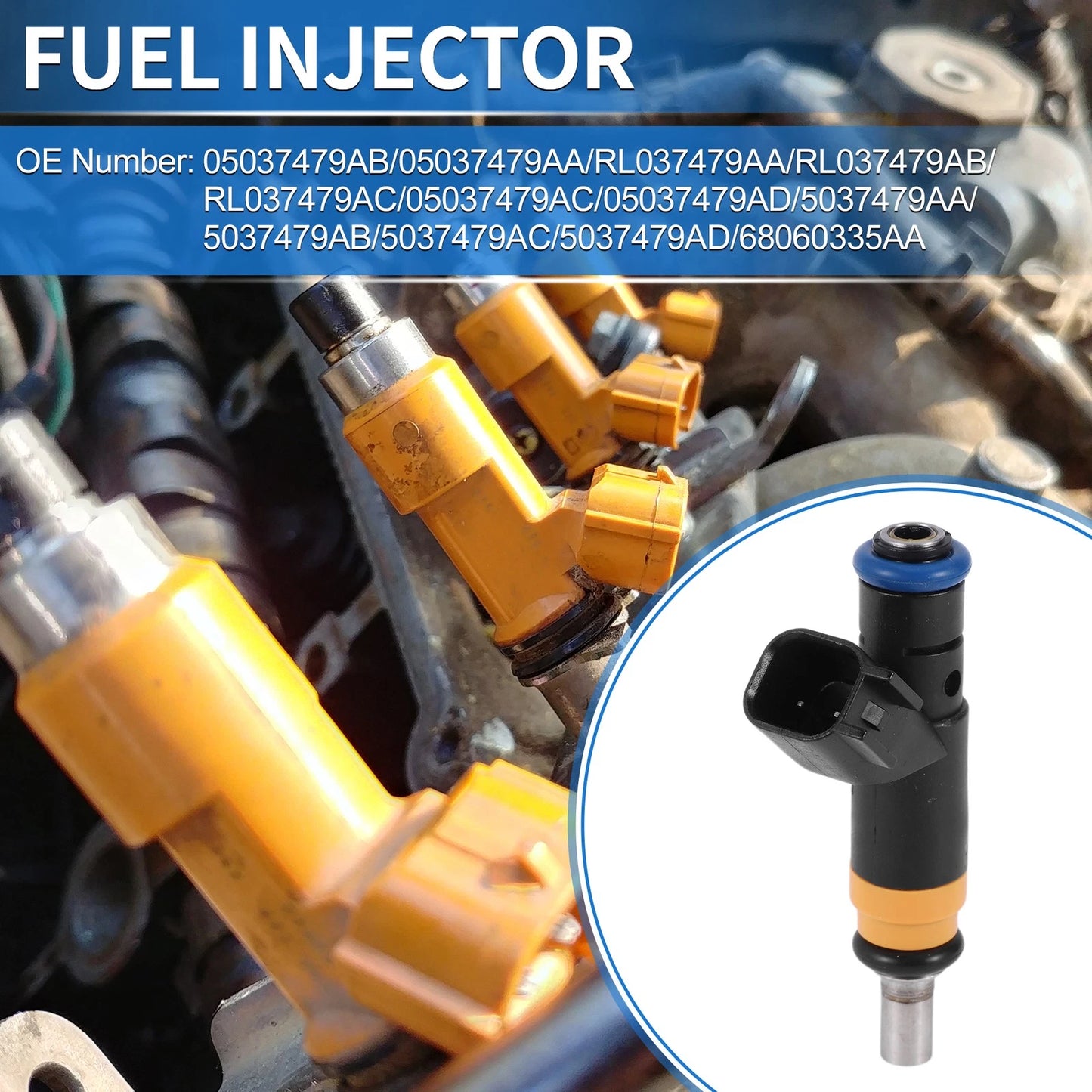 1 Pc Fuel Injector No. 05037479AB/05037479AA for Dodge Challenger (2009–2016)