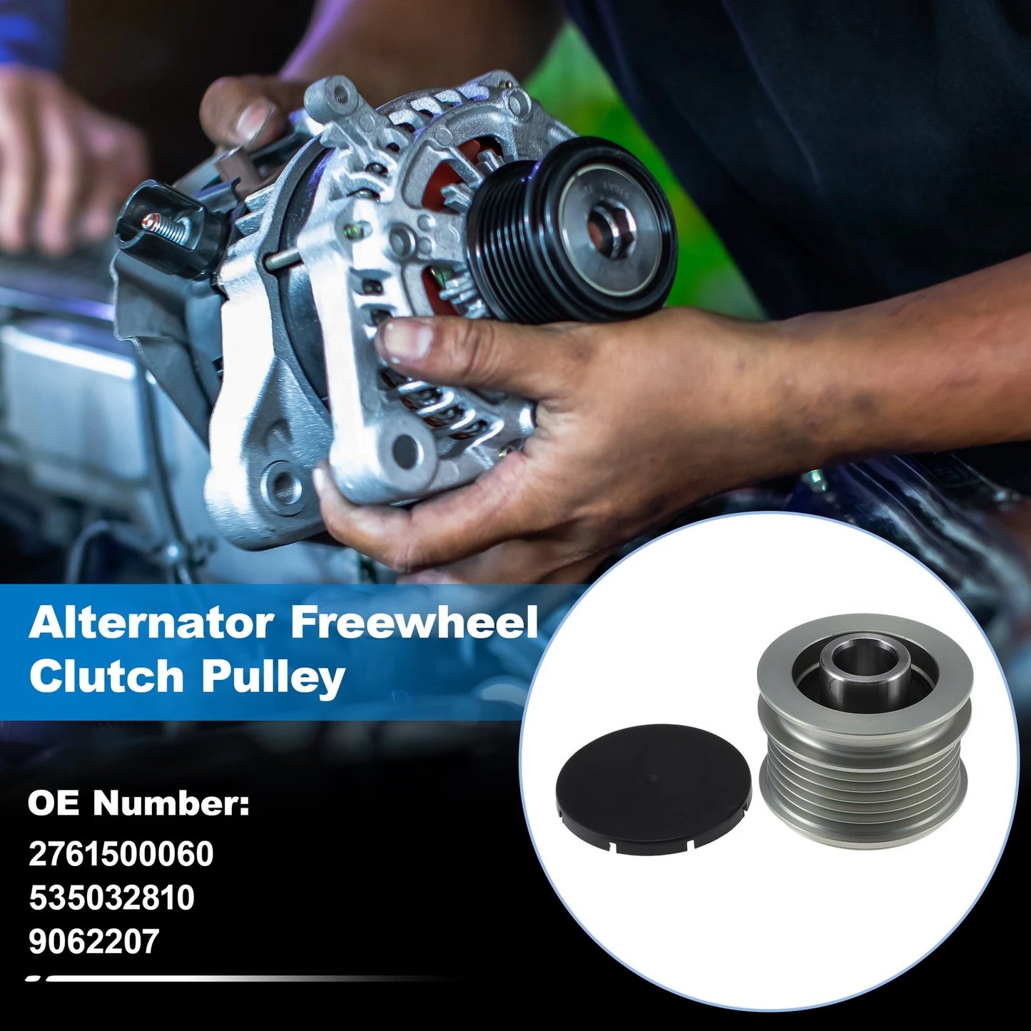 Set of 1 Alternator Freewheel Clutch Pulley for Mercedes-Benz AMG