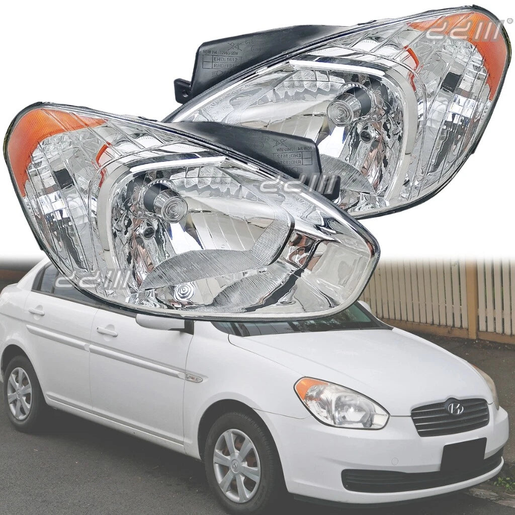 1 Pair Headlamps for Hyundai Accent MC (2006-2010) | Left & Right Lights