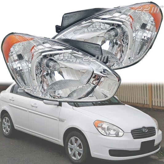 1 Pair Headlamps for Hyundai Accent MC (2006-2010) | Left & Right Lights