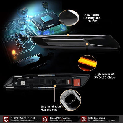 Dynamic LED Side Marker Lights for BMW 550i 535i 528i Sedan (2011–2013)