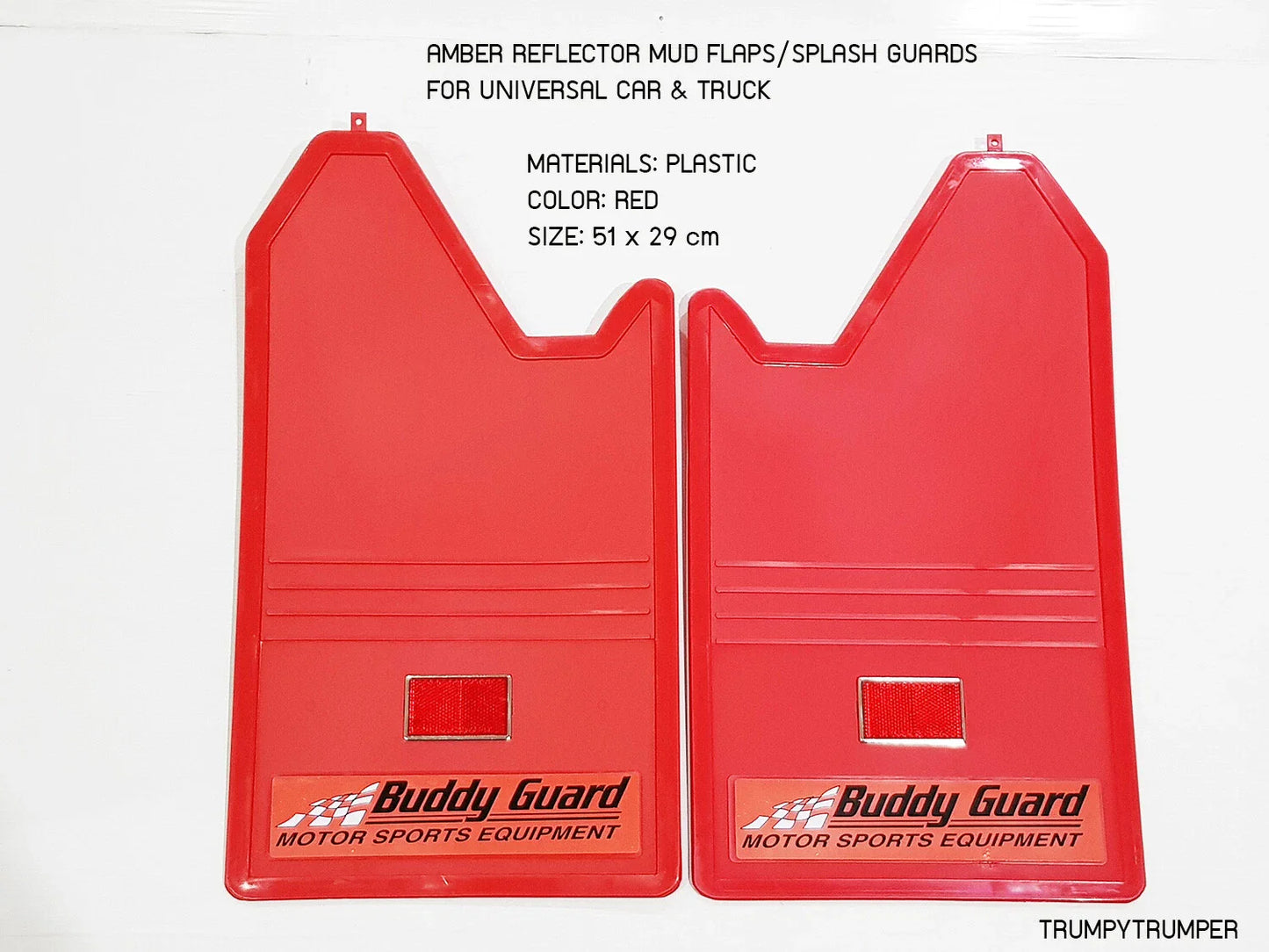 Amber Reflector Mud Flaps Splash Guards for Universal Car Truck