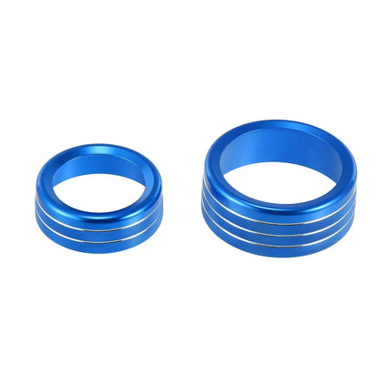 Blue Steering Paddle Shifter & AC Volume Knob Cover Ring Trim for Dodge Charger