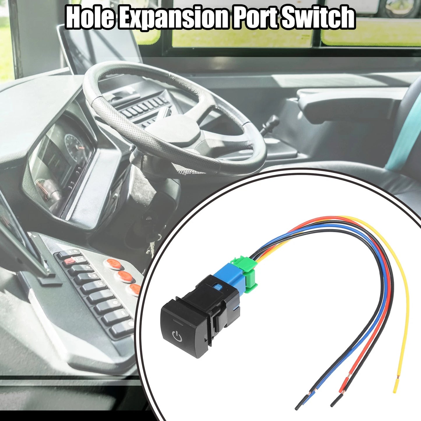 Hole Expansion Port Switch with Wire for Toyota Vehicles (1 Pcs)