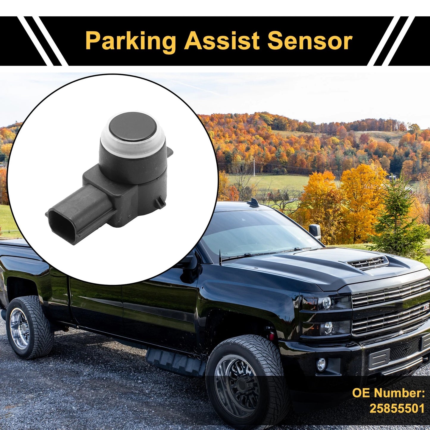 Set of 4 Bumper Reverse Backup Parking Sensors for Chevrolet Silverado (No. 25855501)