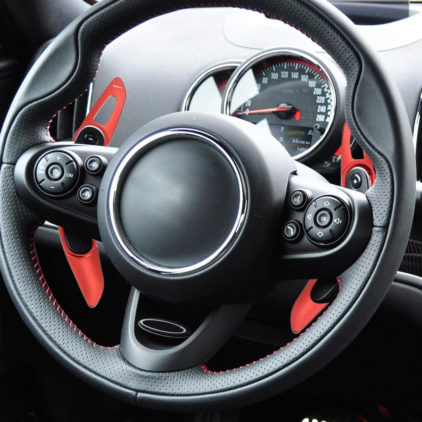 Pair Red Steering Wheel Shift Paddle Extend Cover for BMW Mini Cooper