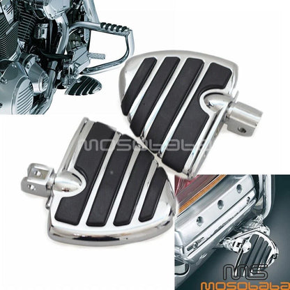Chrome Wing Style Foot Pegs for Suzuki Boulevard M50, M90 & Honda Gold Wing GL1800 (2006-2023)
