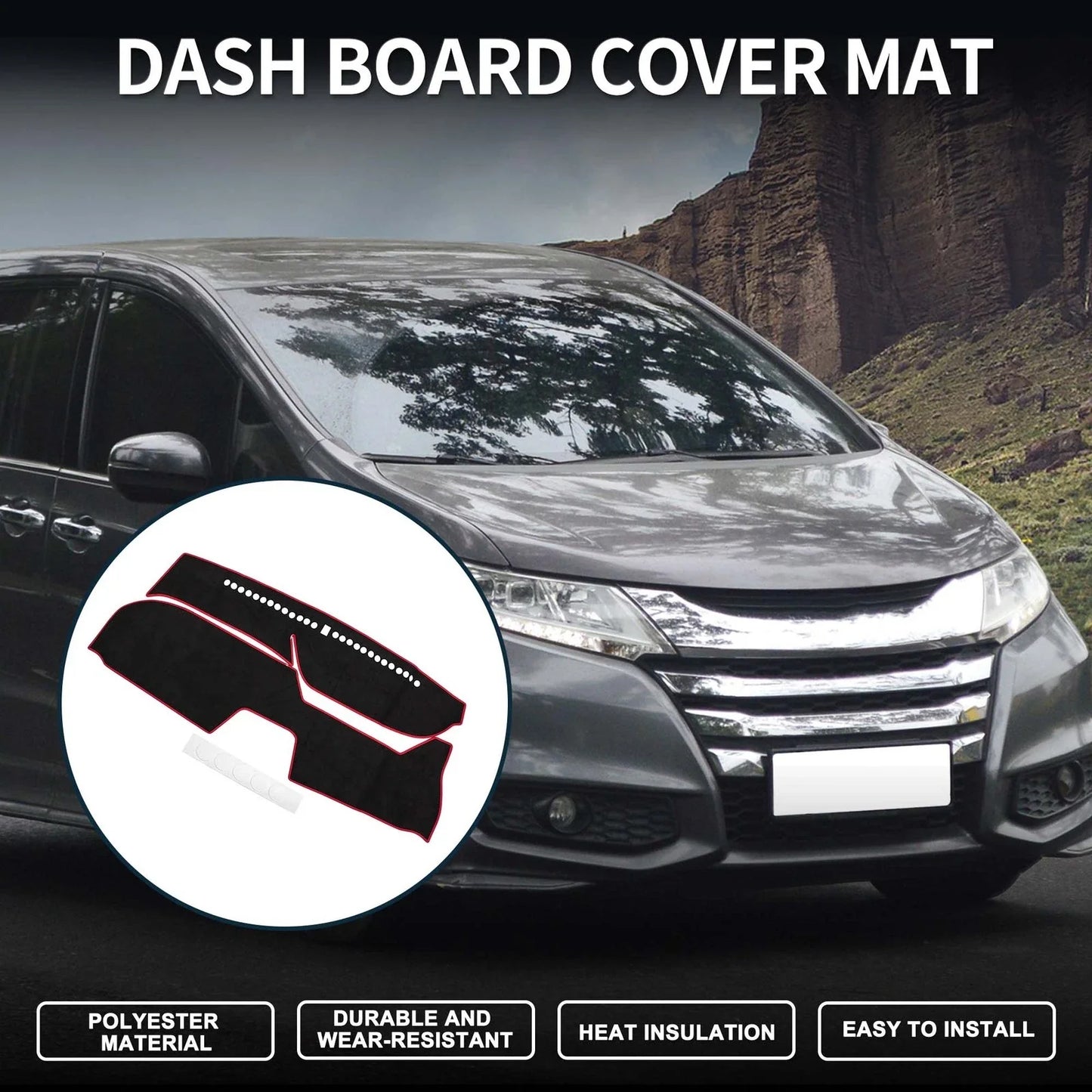 Dashboard Cover Mat for Honda FREED GB5/6/7/8 (2016-2024) Protector Pad Black Red
