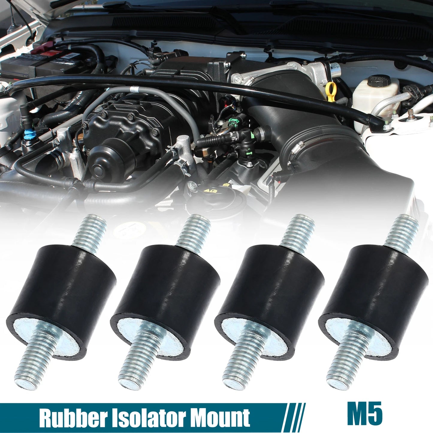 Set of 4 M5 Anti Vibration Rubber Isolator Dampers 15x15mm