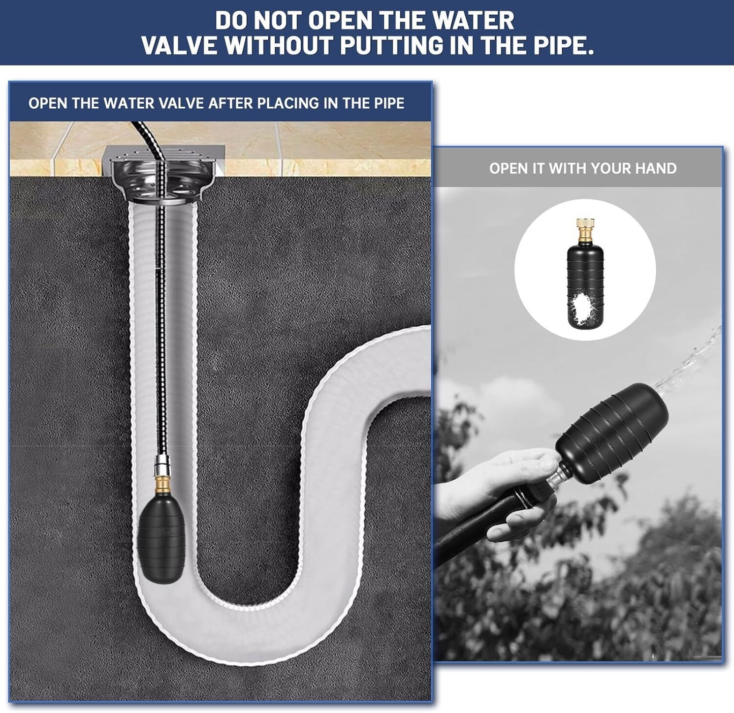 3 Pack Drain Bladder for 1" to 6" Drain Pipe