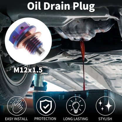 M12x1.5 Magnetic Oil Drain Plug for Universal Applications (1 Pc)
