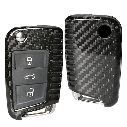Carbon Fiber Black Remote Key Fob Cover for VW Golf MK7 (2013-2020)