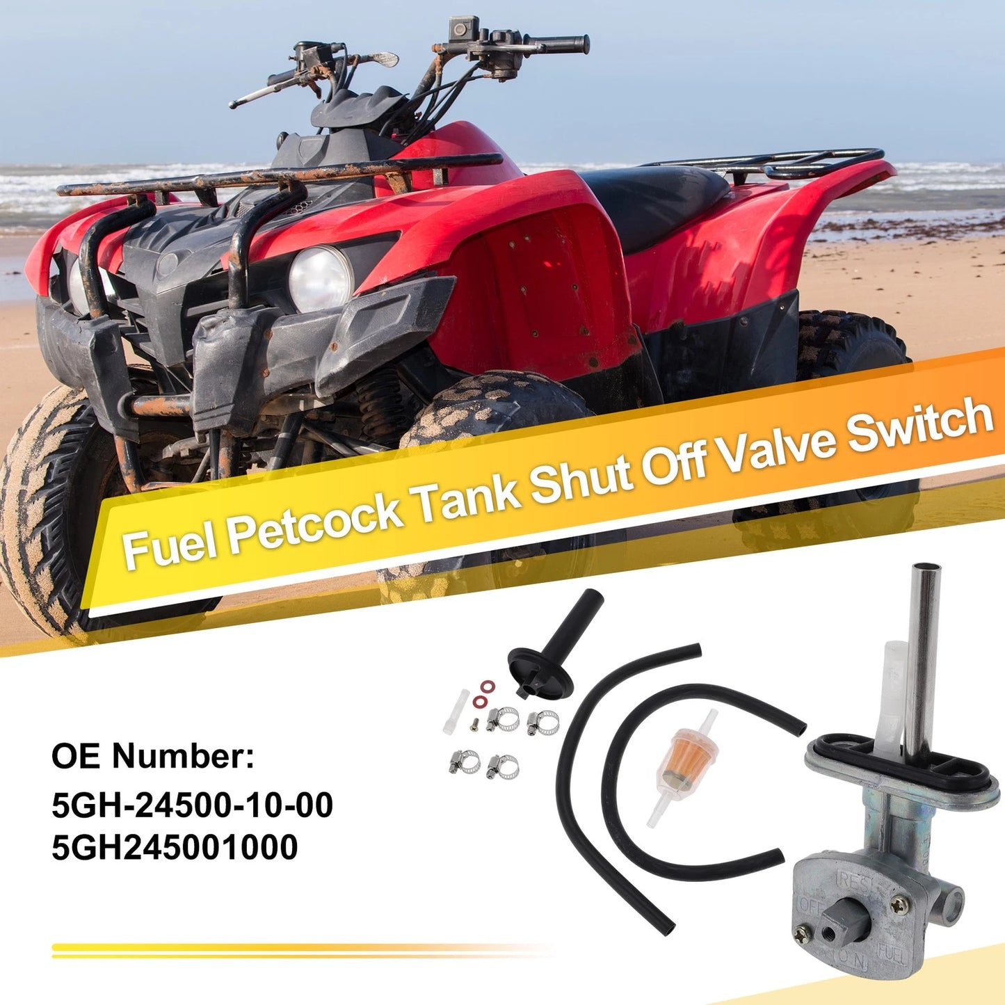 Fuel Valve Petcock Gas Tank Switch for Yamaha Kodiak 400 (1993–1999)