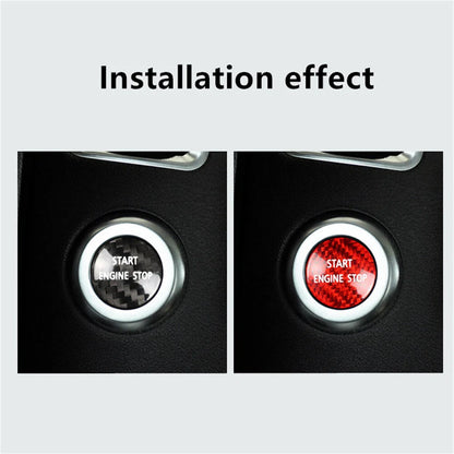 Black Carbon Fiber Engine Start Stop Button Cover for Land Rover Discovery (10-16)