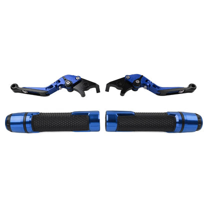 Blue Extendable Brake Clutch Levers Grips Set for BMW G310R G310GS (2017-2023)