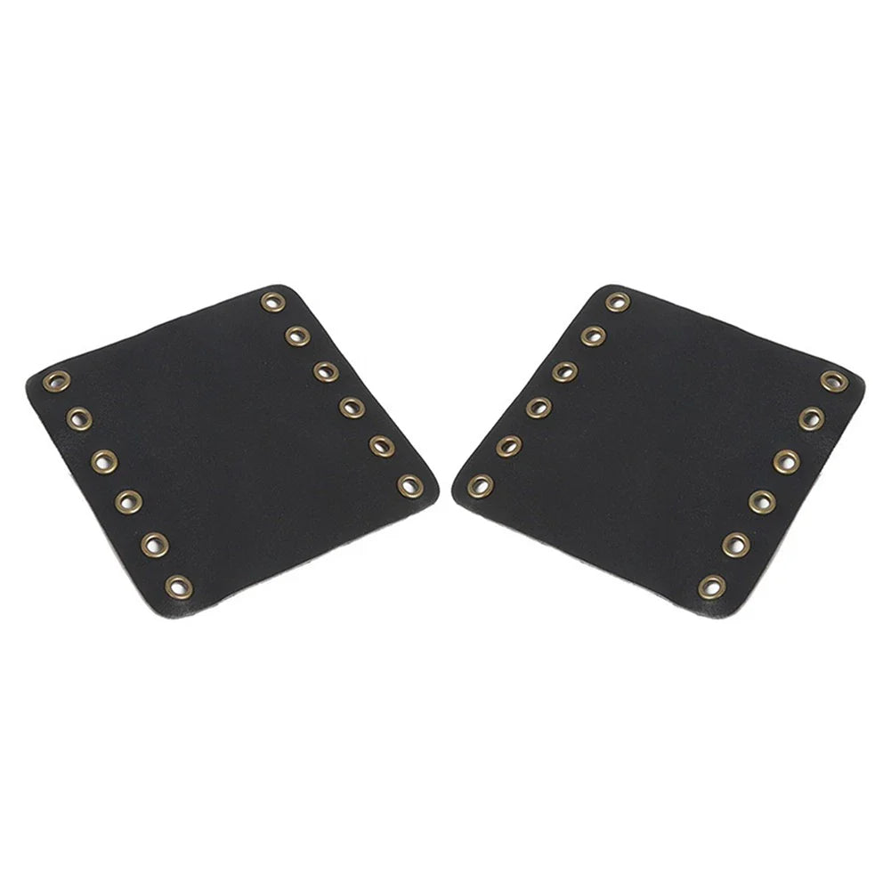 22mm Leather Hand Grip Covers for Universal Motorcycle - Black