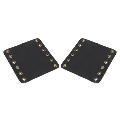 22mm Leather Hand Grip Covers for Universal Motorcycle - Black