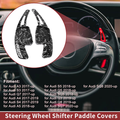 Set of 2 Gray Plastic Steering Wheel Paddles for Audi A3 (2017–2023)
