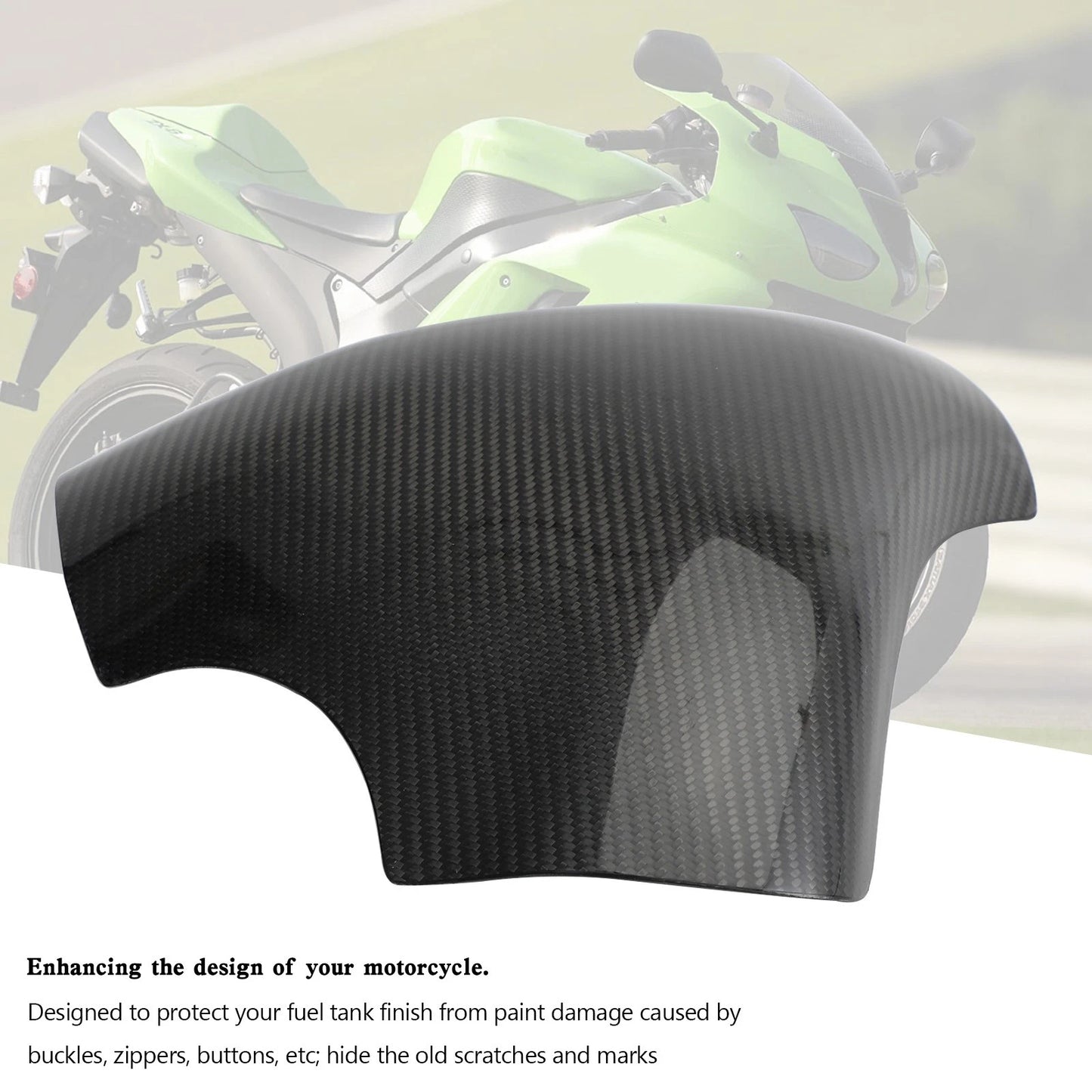 Carbon Fiber Tank Cover Fairing for Kawasaki Ninja ZX-6R (2007–2008)