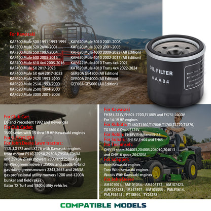 Oil Filter for Kawasaki KAF300 KAF400 KAF620 KAF622 KAT620 (1991–2024)