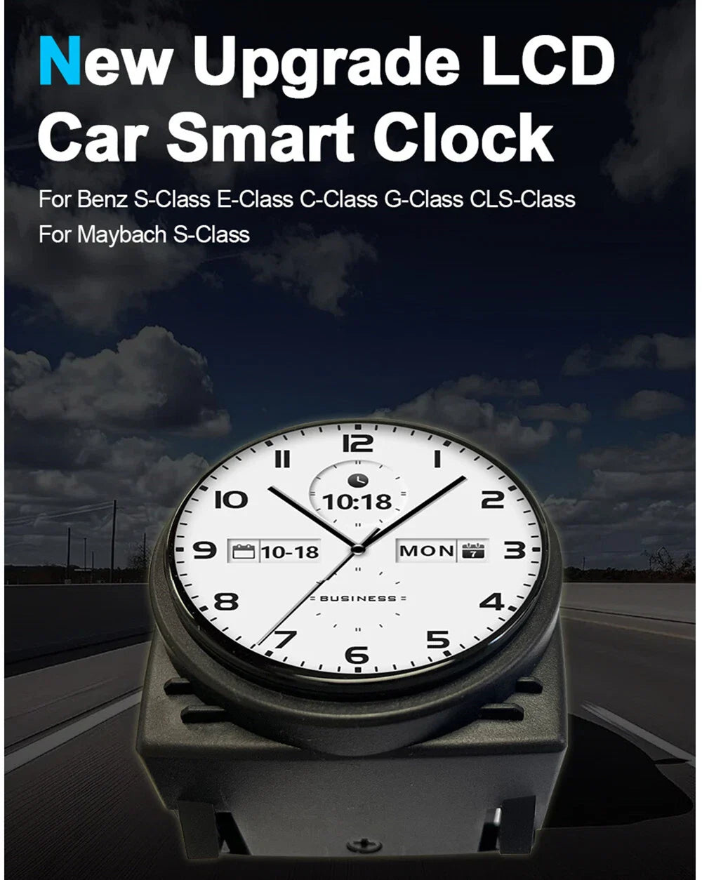Touch Screen LCD Smart Clock for Benz G-Class W463, CLS W219, S W222 (2002-2023)