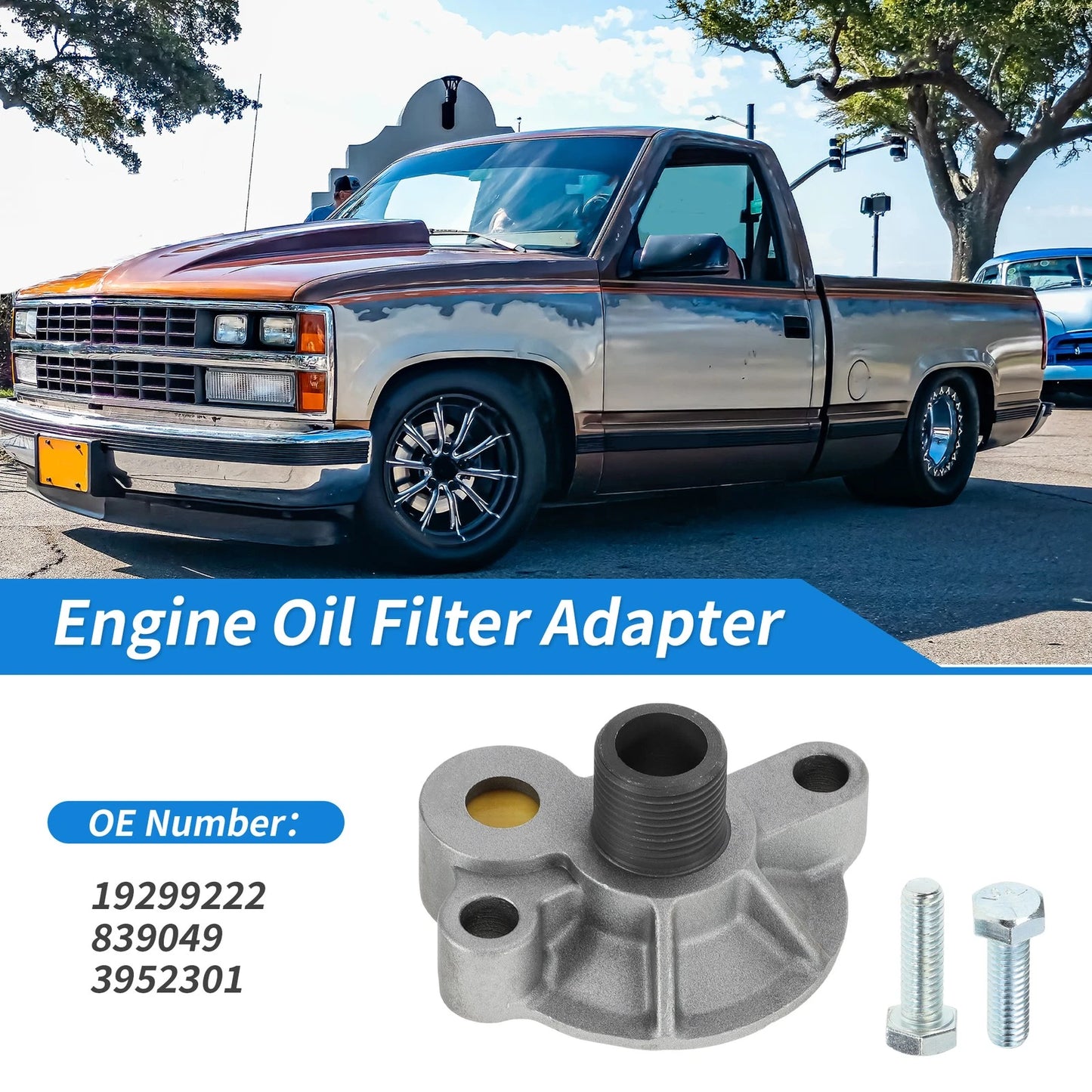 Engine Oil Filter Adapter for Chevy 283 305 327 350 383 396 (1960–1990)