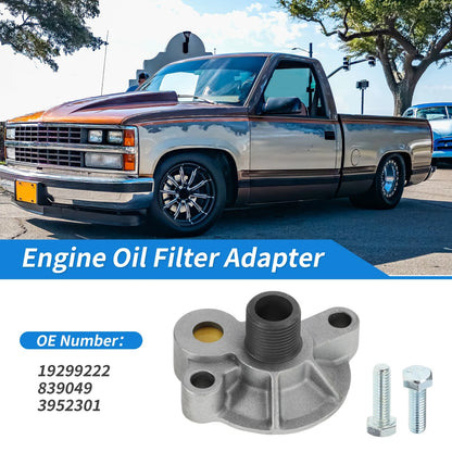 Engine Oil Filter Adapter for Chevy 283 305 327 350 383 396 (1960–1990)