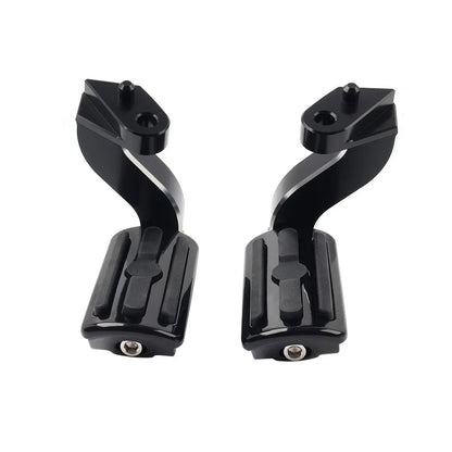 Black Rear Passenger Pedal Mounts for Harley Touring Electra Glide (93-24)