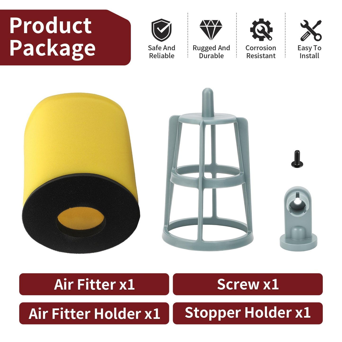 Air Filter and Holder Kit for Suzuki Ozark LTF250 QuadSport LTZ250 (2000–2006)