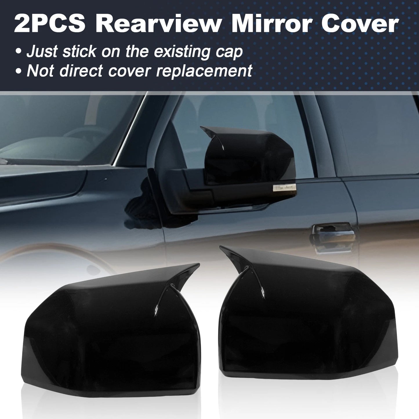 2X Rearview Mirror Cover Caps for Ford F150 (2015–2020)