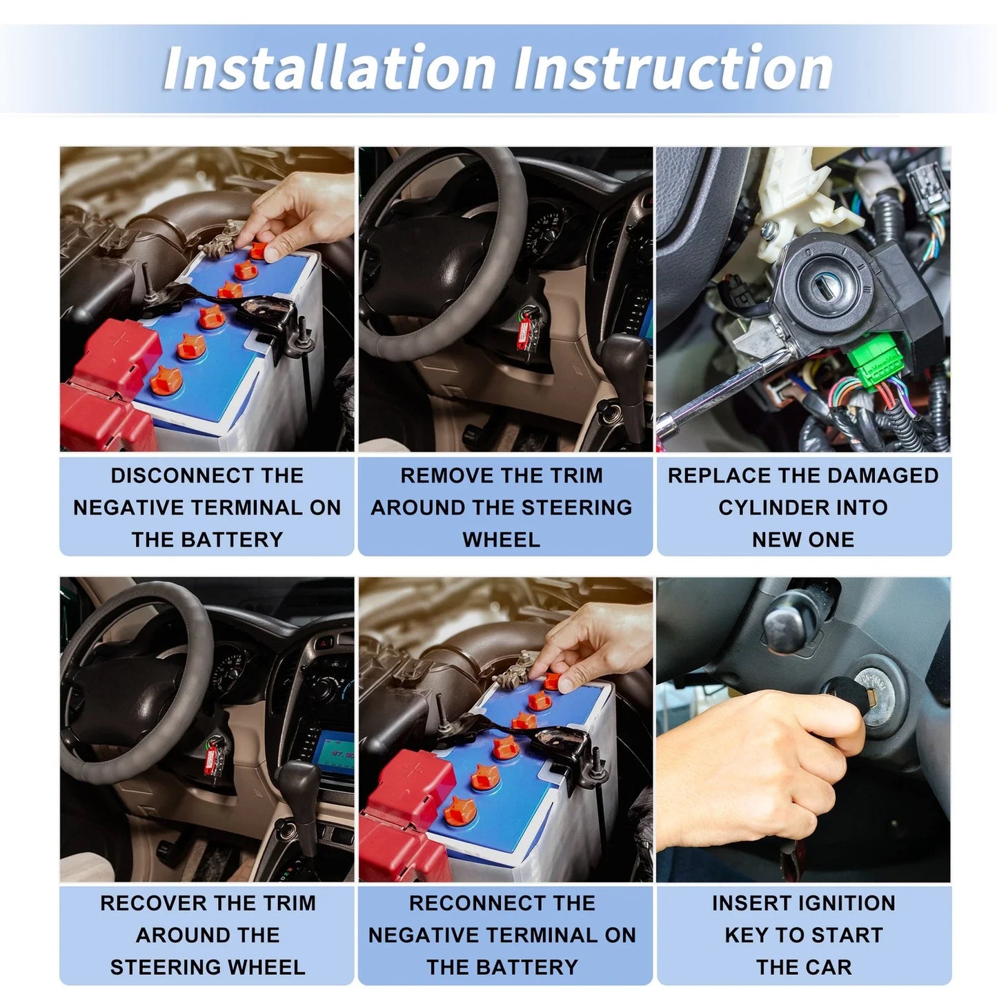 Ignition Lock Cylinder with 2 Keys for Honda Civic 1.3L (2003-2005)
