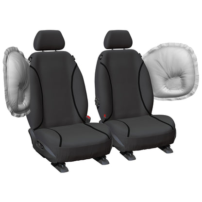 Set of 2 Tailor Made Grey Canvas Front Seat Covers for Ford Everest (2015–2019)