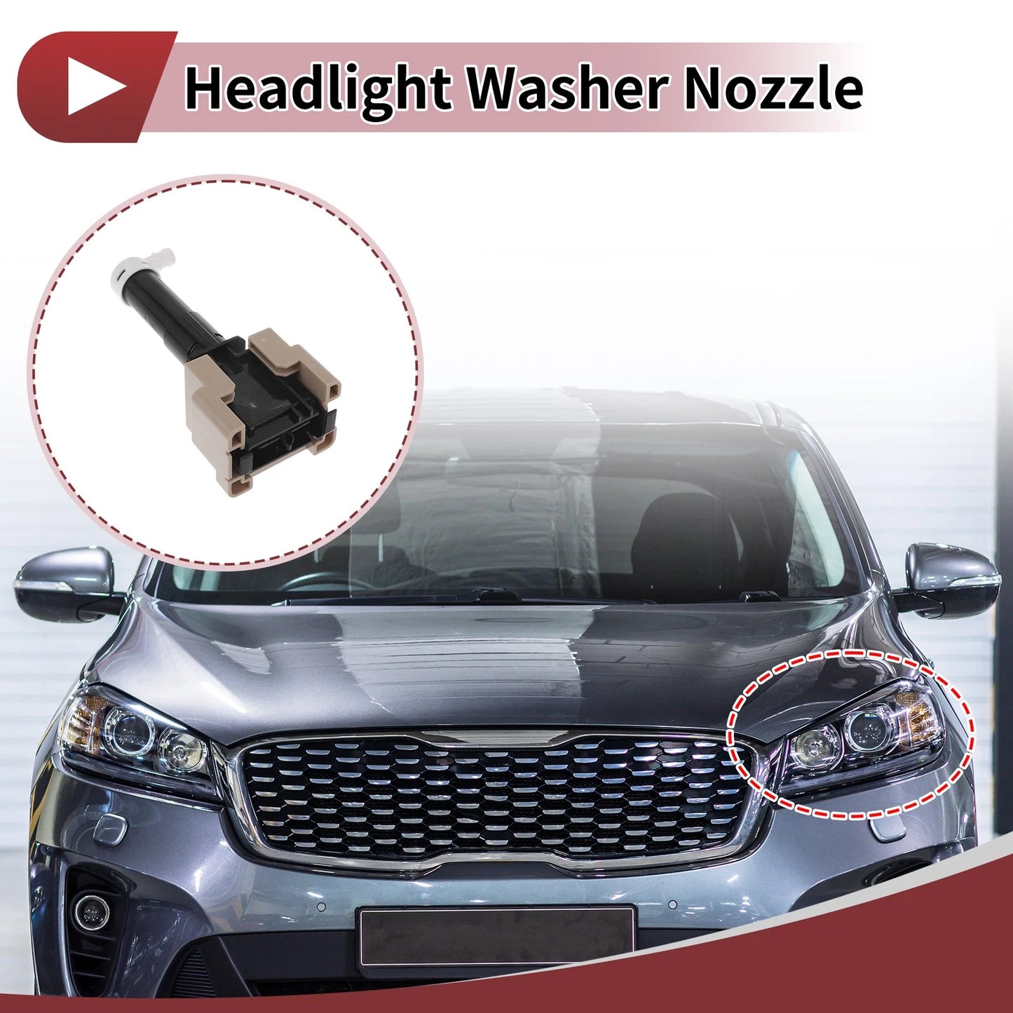 Front Driver Side Headlight Washer Nozzle for Mazda CX-7 (2010–2012) No.EH665182YA
