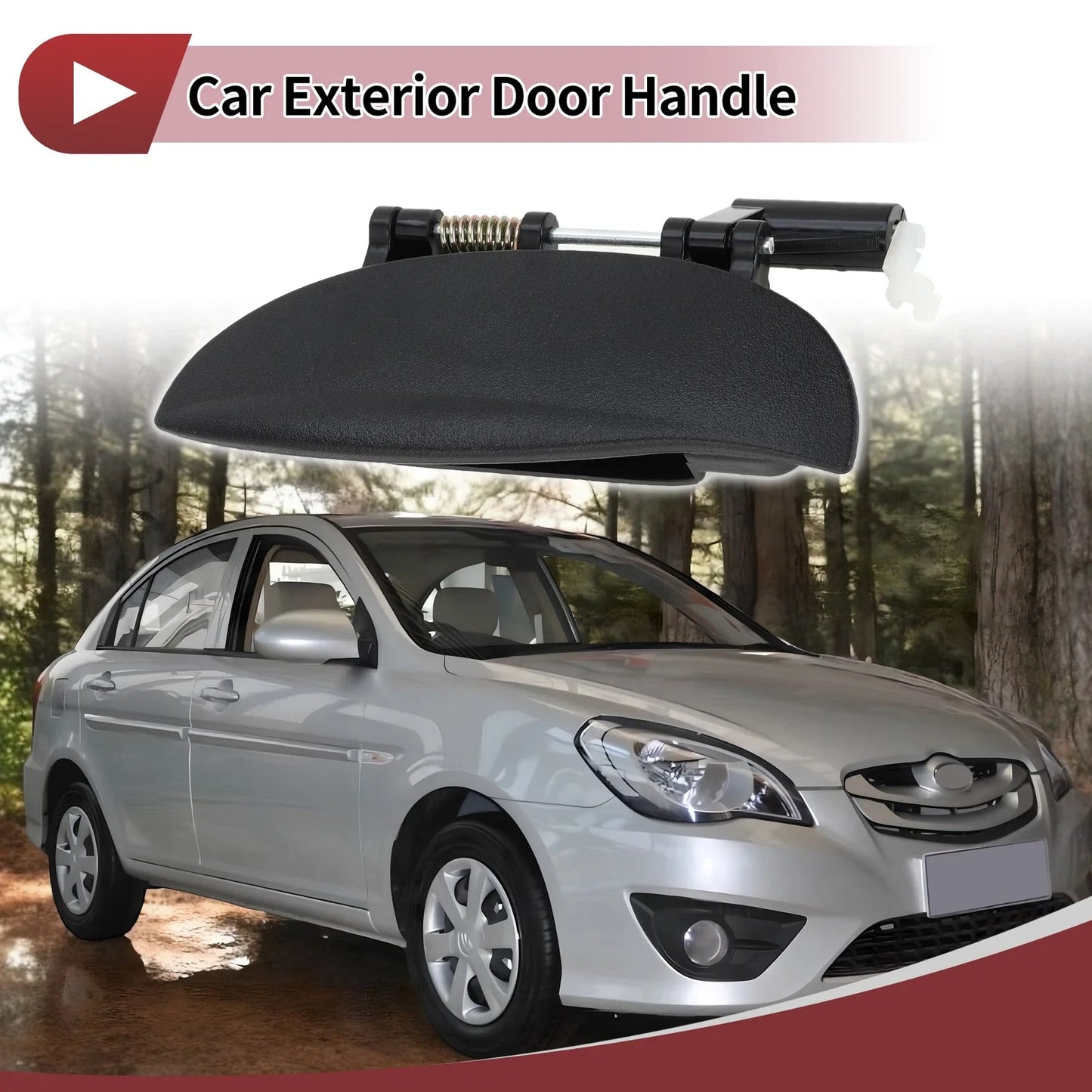Exterior Door Handle for Hyundai Atos Front Left Black ABS (2000-2003)