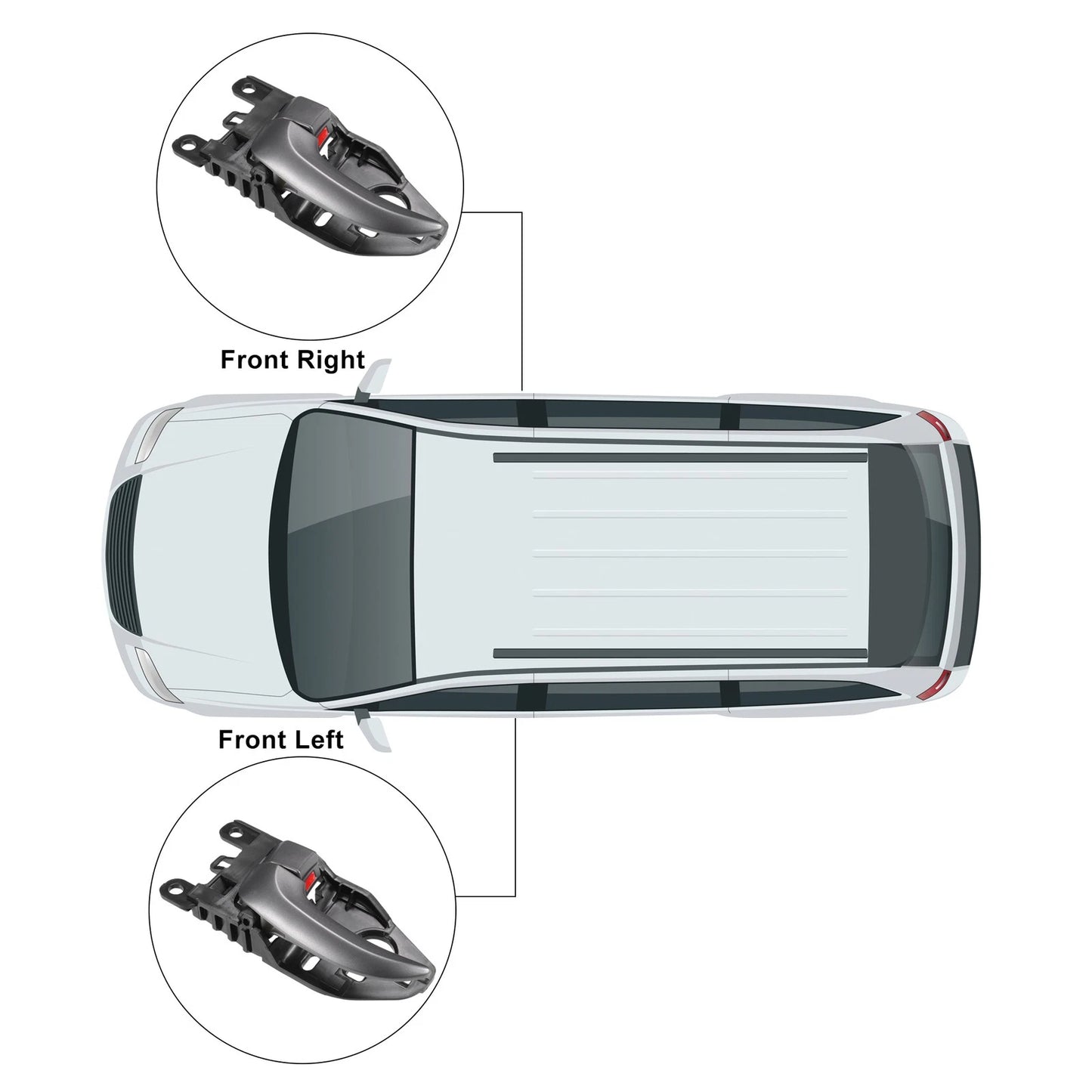 Front Rear Left Interior Door Handle for Hyundai Elantra (2011–2016) No. 826103X000RY