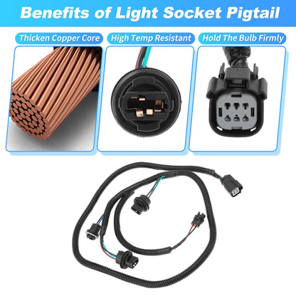 Tail Light Bulb Socket Wiring Harness for GMC Sierra 1500 2500 3500 (No.23295980)