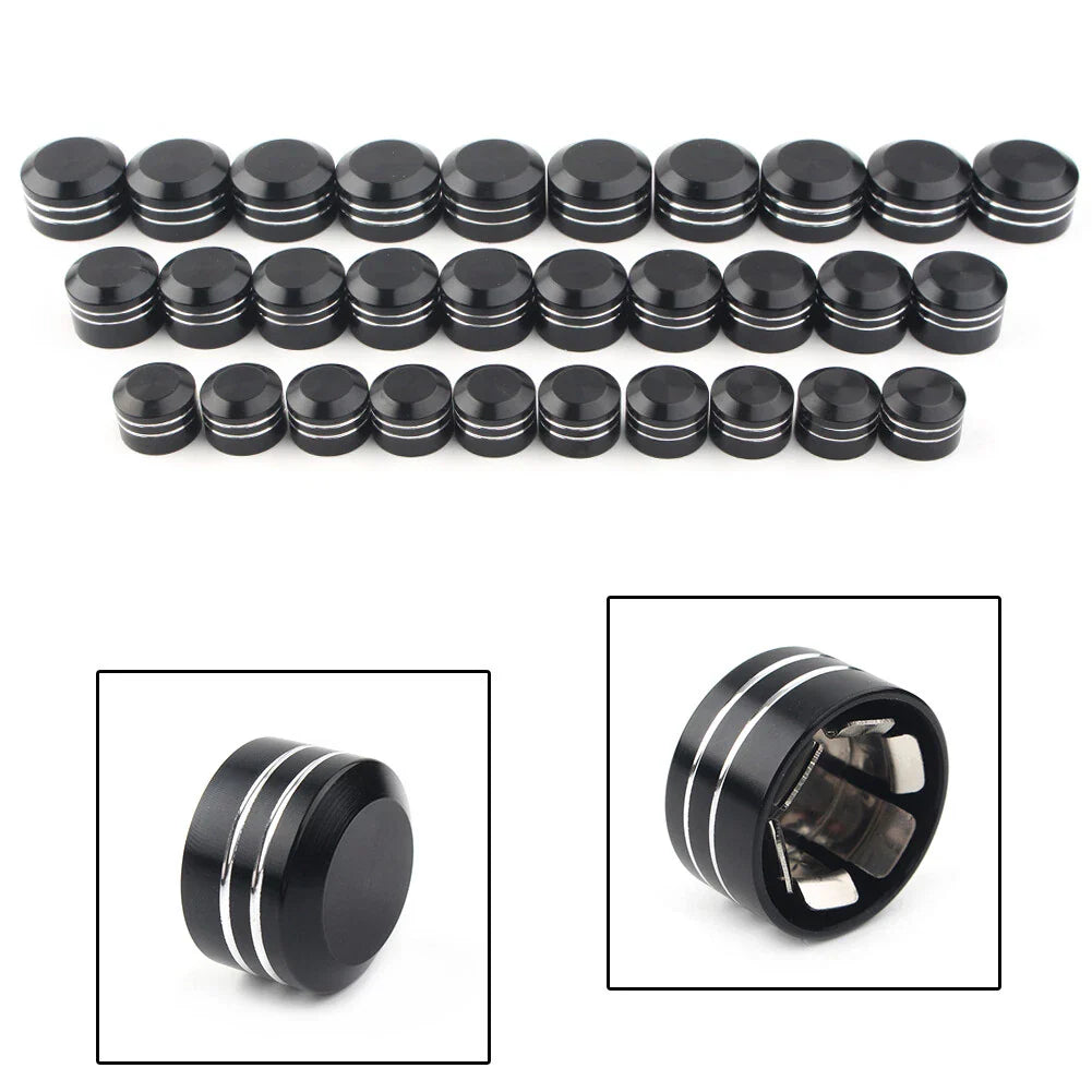 10 x Black CNC Inner 9/11/13mm Motor Bolt Topper Caps for Harley