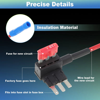2X Micro ATM Fuse Tap Adapter w/6 Fuses (5A 10A 15A) for Car Truck Boat