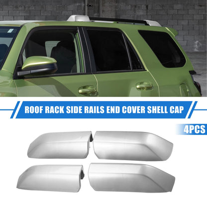 Set of 4 Roof Rack Side Rails End Covers for Toyota 4Runner (2010–2022) Silver Tone